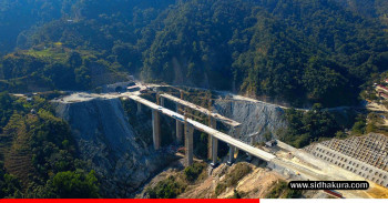 तराई–मधेस द्रुतमार्गकाे लेनडाँडामा निर्माणाधीन नेपालकै अग्लो भूकम्प प्रतिरोधी पुल  (तस्विरहरु)