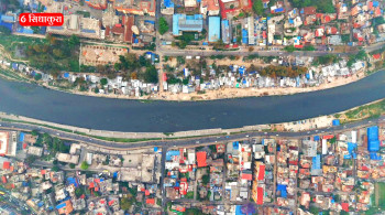 ड्रोनबाट हेर्नुहोस् हटाउन लागिएको थापाथली, टेकु र बल्खुको सुकुम्बासी बस्ती (तस्बिरहरु)