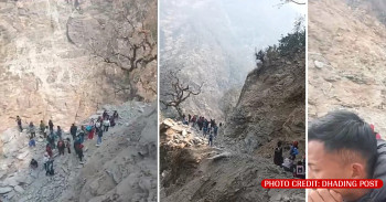 धादिङ-२ खनायाबासमा रोकिएका मतदाताले गरे मतदान