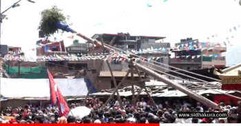 भक्तपुरको प्रसिद्ध बिस्काः आज हात नभएको लिङ्गो ठड्याइयो