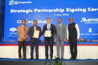 म्यारियट इन्टरनेशनल र सीजी हस्पिटालिटी ग्लोबलबीच नेपालमा दुई अल्ट्रा लग्जरी होटल सञ्चालनका लागि सम्झौतापत्रमा हस्ताक्षर