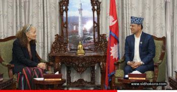 सभामुख अर्यालसँग संयुक्त राष्ट्रसङ्घकी आवासीय संयोजक याहियाको शिष्टाचार भेट