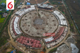 गौतमबुद्ध अन्तर्राष्ट्रिय  क्रिकेट रङ्गशालाः म्याद सकिन ८ महिना बाँकी, काम जम्मा ५० प्रतिशत