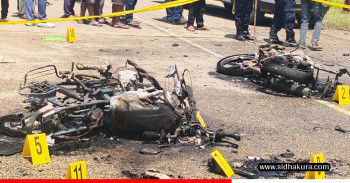 महोत्तरीमा मोटरसाइकल दुर्घटना हुँदा जलेर मृत्यु भएकाको पहिचान खुल्यो