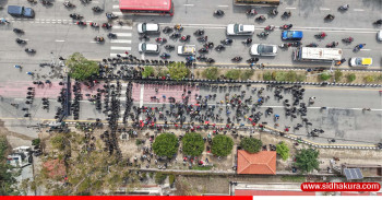 बबरमहल क्षेत्रमा एमालेको प्रदर्शनलाई ड्रोनबाट नियाल्दा (तस्बिरहरु)