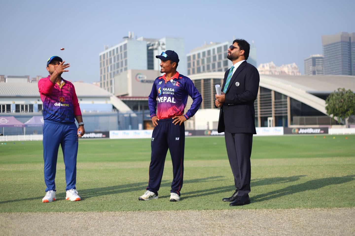 विश्वकप क्रिकेट लिग–२ः युएई विरुद्धको खेलमा नेपालले टस जितेर ब्याटिङ गर्दै