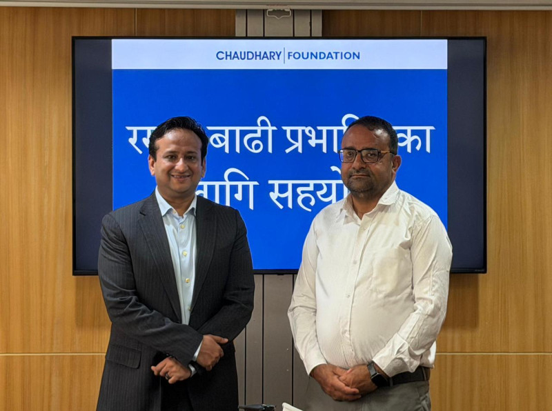 बाढी प्रभावित त्रिभुवन त्रिशुली मावि तत्काल सञ्चालन गर्न चौधरी फाउण्डेसनको सहयोग