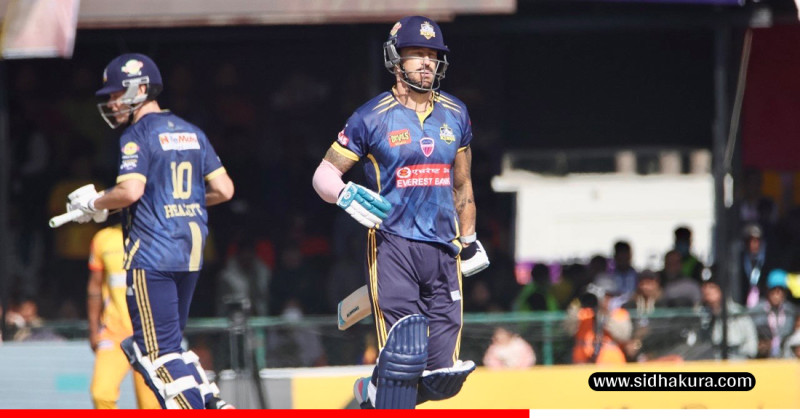 हिजलेट र डु प्लेसिसले अर्धशत बनाउँदा विराटनगरले सुदूरपश्चिमलाई ६ विकेटले हरायो