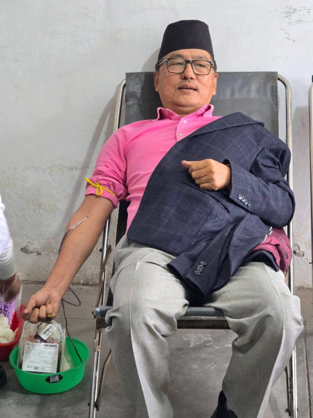 राप्रपा अध्यक्ष लिङ्देनले गरे ९५औँ पटक रक्तदान