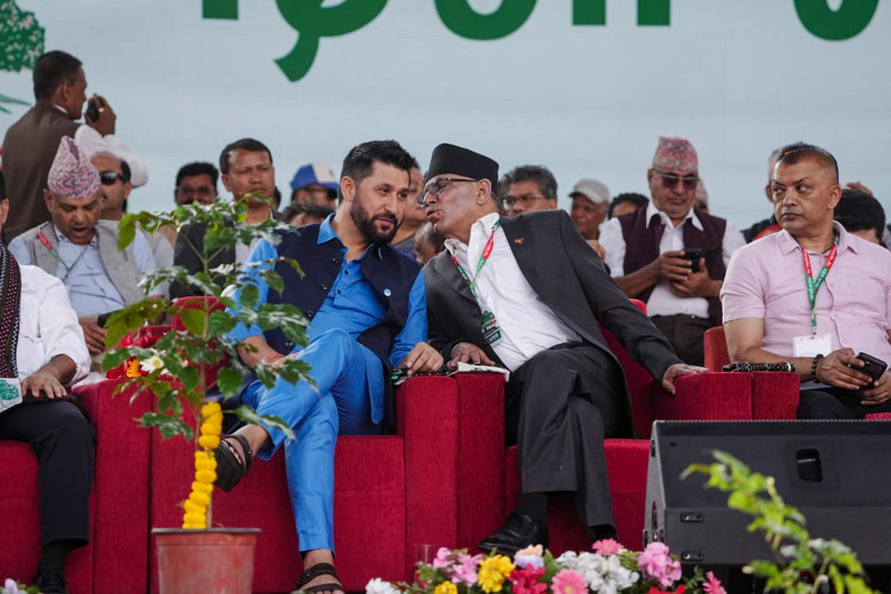 कांग्रेस महाधिवेशन मञ्चका तीन दृश्य