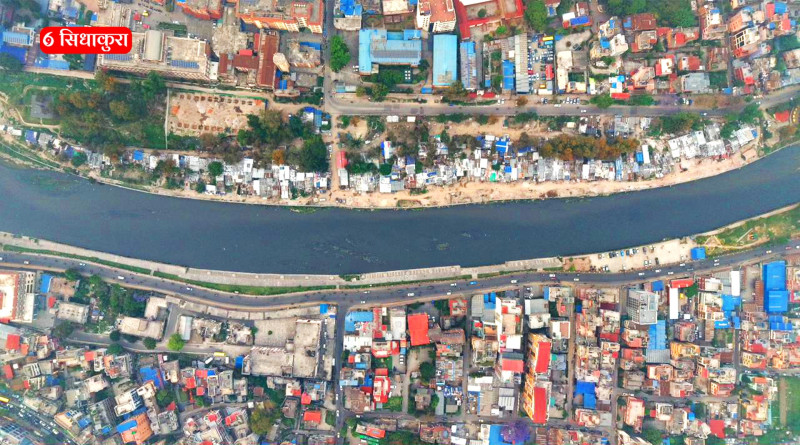ड्रोनबाट हेर्नुहोस् हटाउन लागिएको थापाथली, टेकु र बल्खुको सुकुम्बासी बस्ती (तस्बिरहरु)