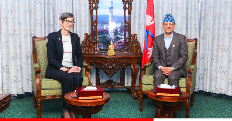 सभामुख अर्यालसँग स्विस राजदूत डानियलको शिष्टाचार भेटवार्ता