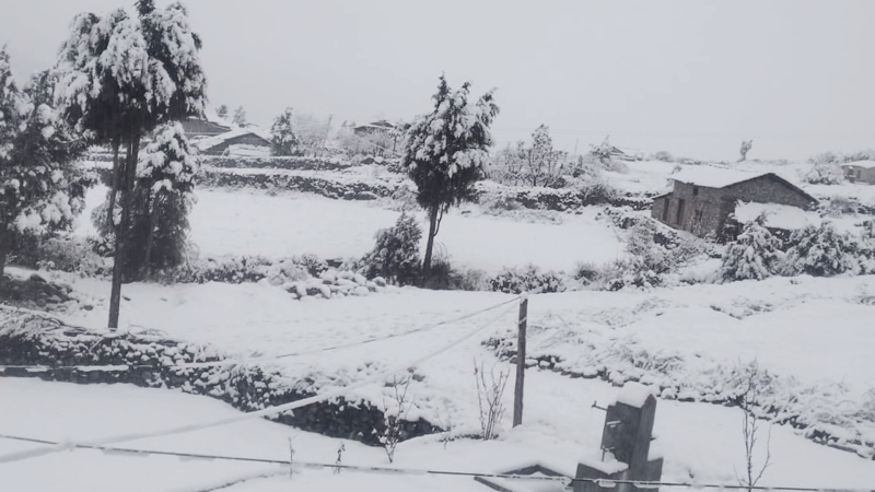 बैतडी र बागलुङमा बाक्लो हिमपात, जनजीवन प्रभावित