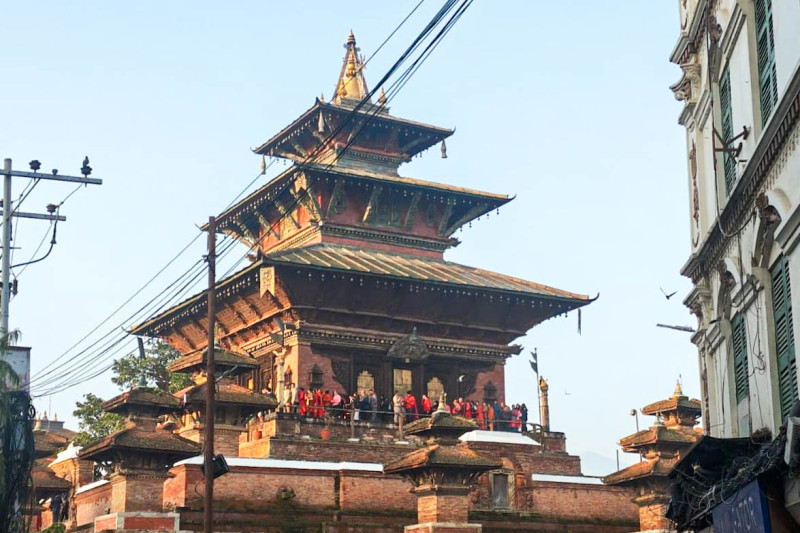 जीवित देवी कुमारीलाई तलेजु भवानीको दर्शन