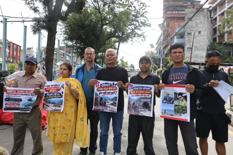 त्रिशूली–३ ‘बी’मा उद्धार तीव्र पार्न माइतीघरमा धर्ना