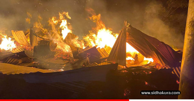 तेम्बा बजारमा लागेको आगोबाट एक करोड १८ लाखबढीको क्षति