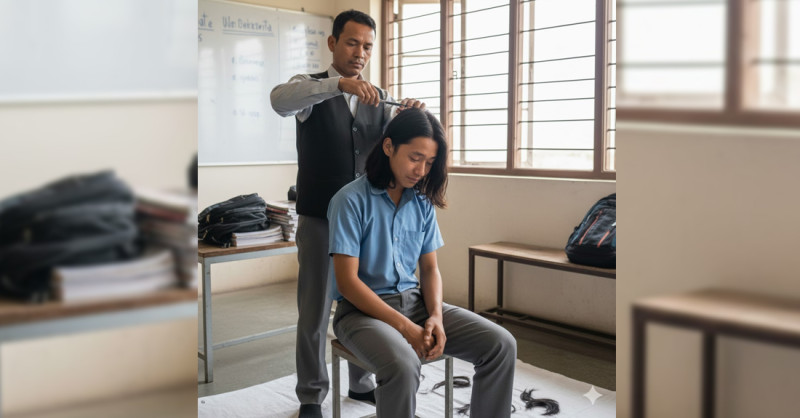 विद्यार्थीको कपाल लामो भएको भन्दै मुन्डन गरिदिने विद्यालयलाई महानगरले सम्झायो कानुन