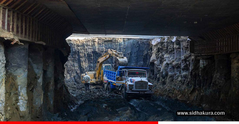 साँगामा १ हजार ११० मिटर लामो अन्डरपास निर्माण तीव्र, ४५ प्रतिशत काम सम्पन्न