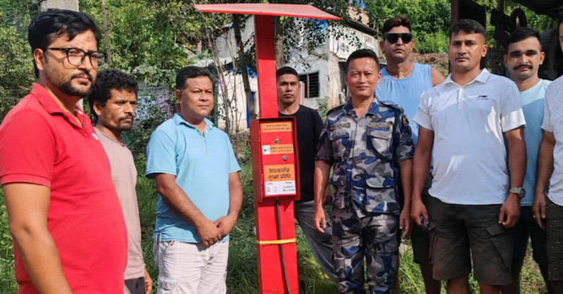 चितवनको सिमलताल र धादिङको चरौँदीमा विपद्को सूचना दिने उपकरण जडान
