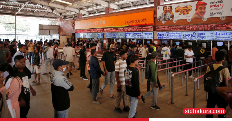 चाडपर्व मनाउन काठमाडौँबाट पाँच दिनमा एक लाख ८९ हजार यात्रु बाहिरिए