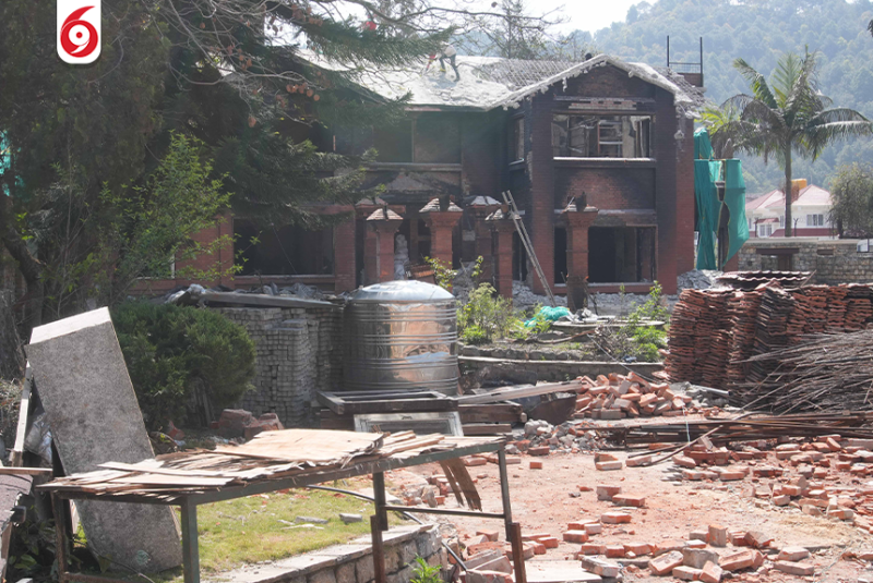 प्रमाण नष्ट हुन सक्ने भन्दै शेरबहादुर देउवाको जलेको घर भत्काउन रोक