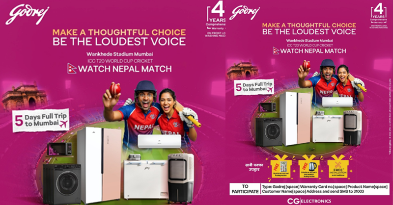 गोदरेजको उपभोक्ता अभियानः आईसीसी टी–२०  हेर्न मुम्बई यात्रा जित्ने अवसर