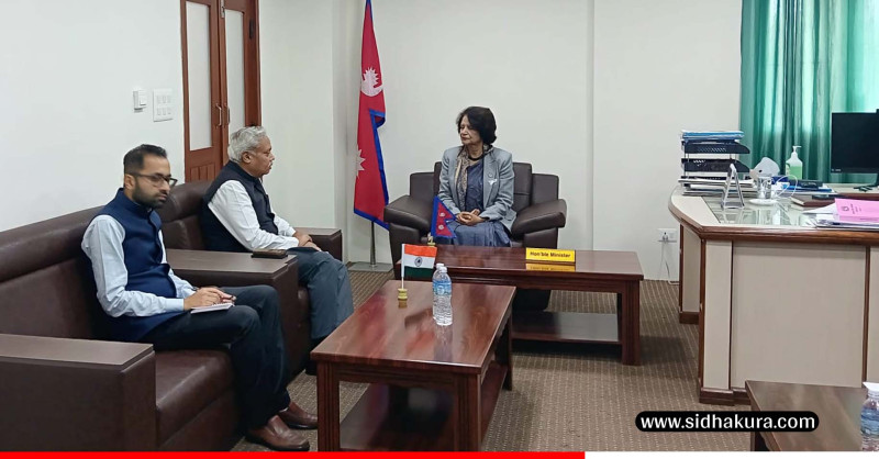 स्वास्थ्य मन्त्री गौतमसँग भारतीय राजदूतको शिष्टाचार भेट