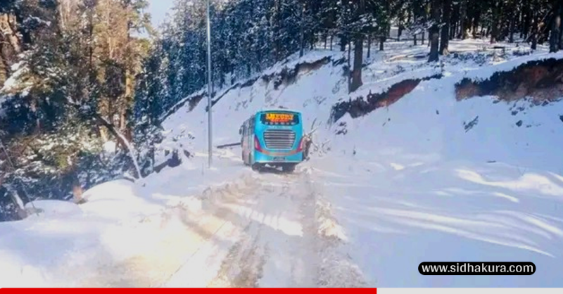 हिमपातले अवरुद्ध नाग्म–गमगडी सडक दुई दिनपछि सञ्चालन