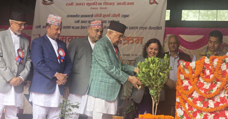 प्रधानमन्त्रीबाट रानी जमरा कुलरिया थप सिँचाइ र जलविद्युतको उद्घाटन
