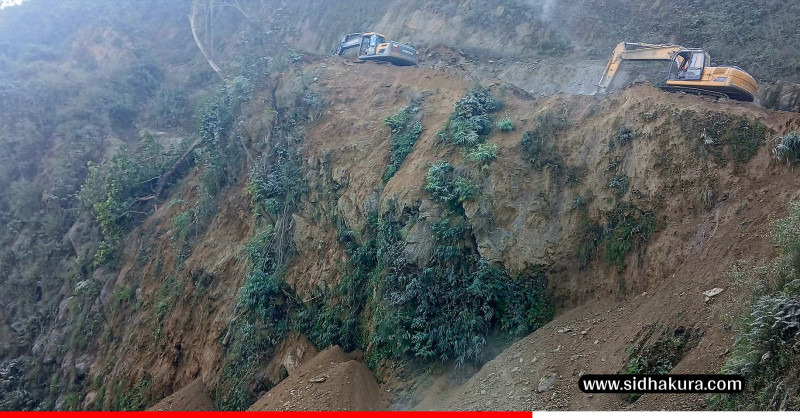 पृथ्वीराजमार्गको नागढुङ्गा–मलेखु खण्ड आंशिक बन्द गरेर विस्तार गरिँदै