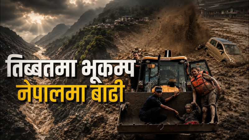 तिब्बतमा भूकम्प,नेपालमा बाढी !