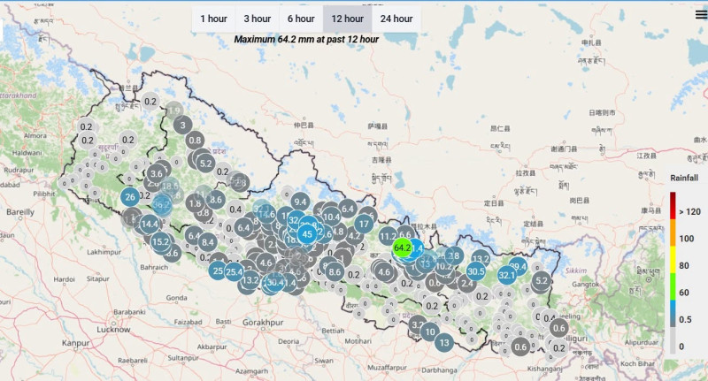 बागमती, गण्डकी र लुम्बिनीका धेरै स्थानमा वर्षा