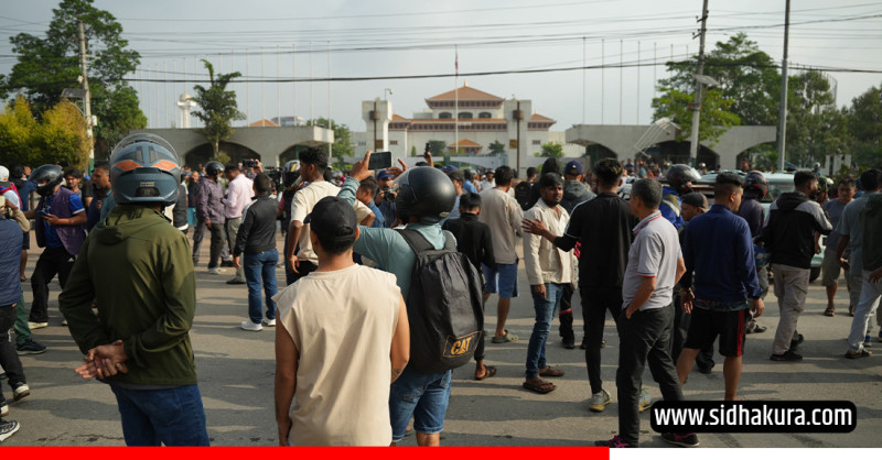 नयाँबानेश्वरमा बिहानैबाट प्रदर्शन