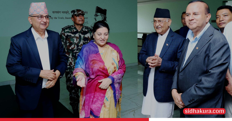 सकियाे ओली-भण्डारी भेटवार्ता, भण्डारी भन्छीन् : राष्ट्रिय राजनीतिको कुरा भयो