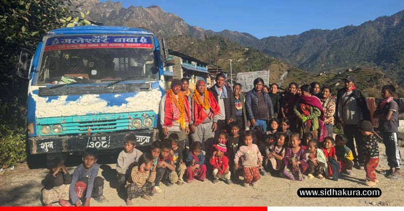 मल्कवाङमा पहिलोपटक बस पुग्यो