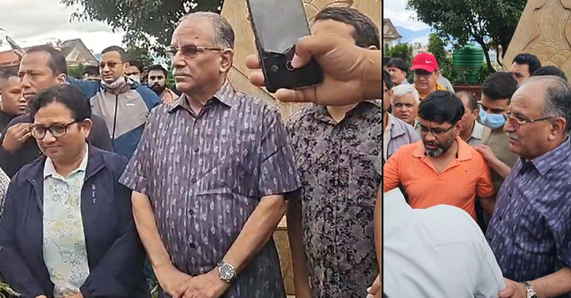 जेनजी आन्दोलन पछि सार्वजनिक भए प्रचण्ड, जलेको पार्टी कार्यालय पुगेर भने भव्य कार्यालय बनाउने छौँ