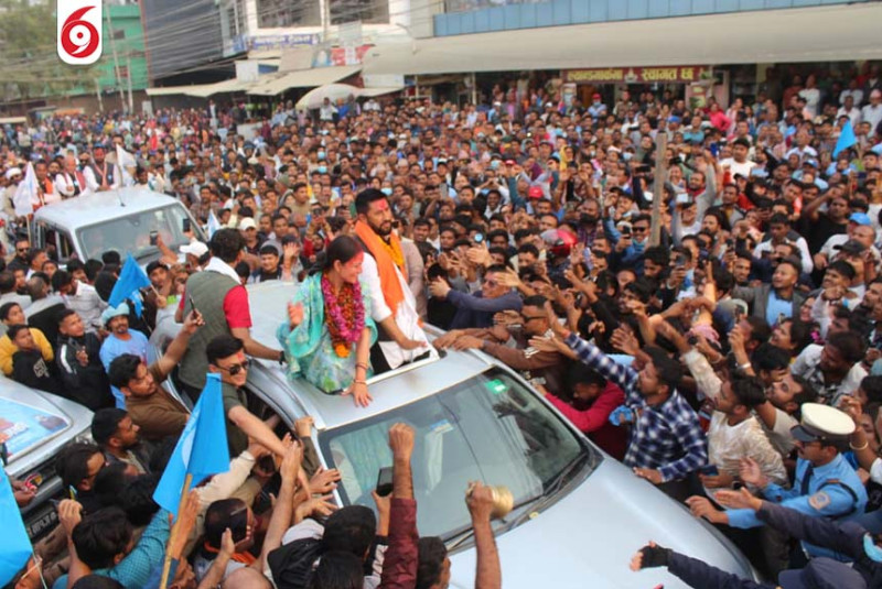 रास्वपा सभापति रवि लामिछाने अमरेश सिंहको निर्वाचन क्षेत्रमा पुग्दा(तस्बिरहरु)