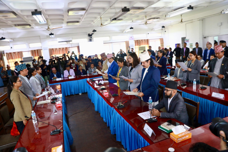 नवनिर्वाचित १२ वटा संसदीय समिति सभापतिले गरे सभामुखबाट शपथ ग्रहण (तस्विरहरु)