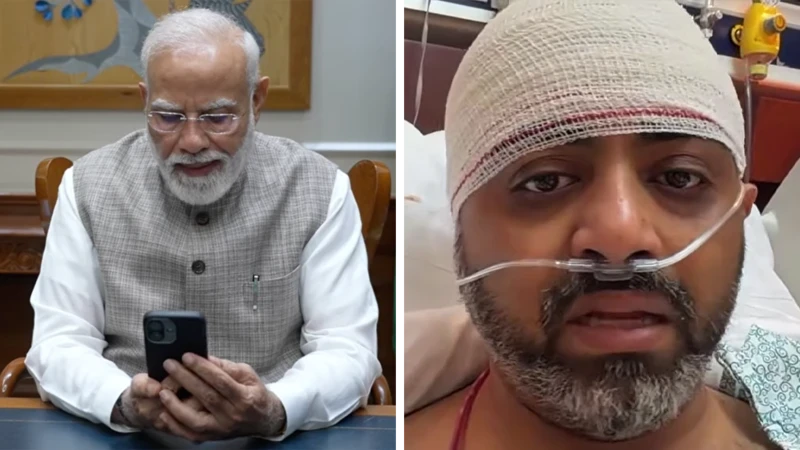 ककपिटमा छुरा रोपिएका पाइलटको मोदीसँग भिडियो कल, अस्पतालबाट के  भने ?