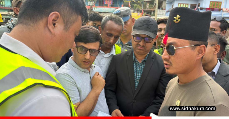 गृहमन्त्री गुरुङद्वारा नारायणगढ–बुटवल सडक खण्ड अनुगमन