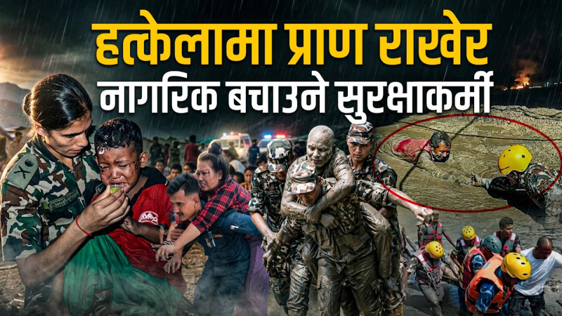 चाउचाउ र बिस्कुटको भरमा हत्केलामा प्राण राखेर नागरिक बचाउने सुरक्षाकर्मी