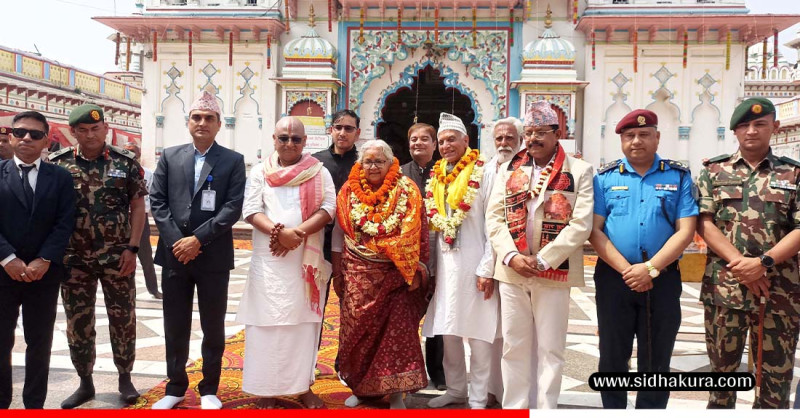 प्रधानमन्त्री कार्कीद्वारा जानकी मन्दिरमा दर्शन तथा पूजाआराधना