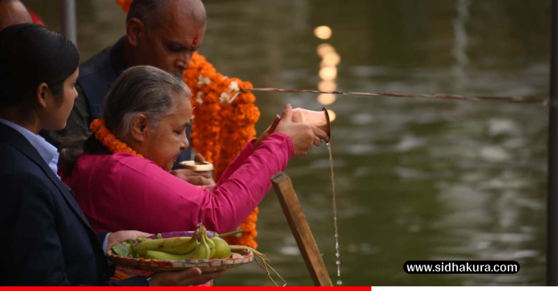 छठ पूजाका लागि प्रधानमन्त्री कार्की कमलपोखरीमा(तस्बिरहरु)