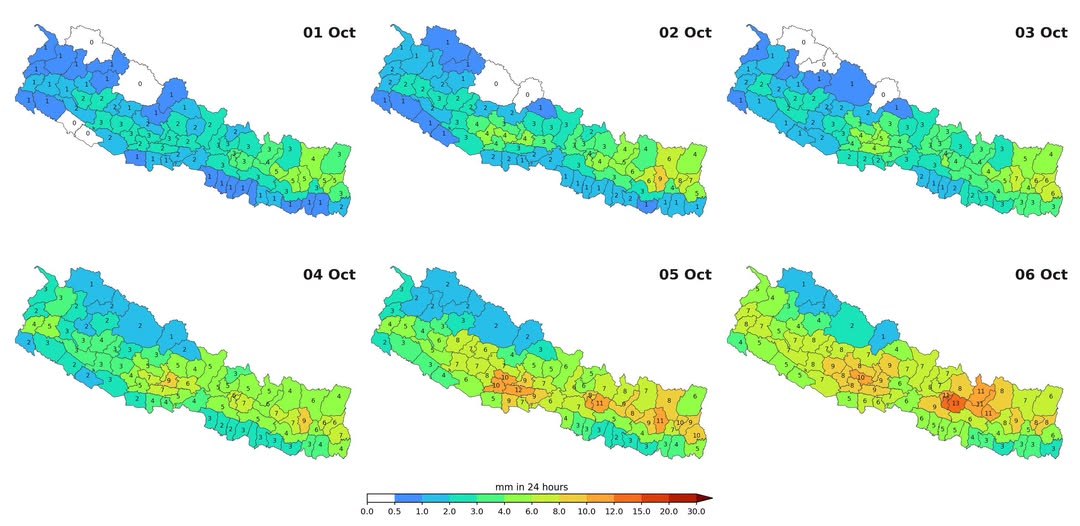 आइतबारदेखि ४–५ दिन हल्का वर्षाको सम्भावना, गएको हप्ताजस्तो ठूलो वर्षा नहुने