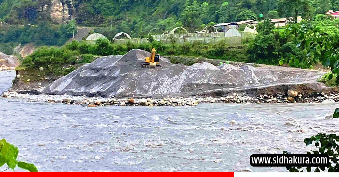 कालीगण्डकी नदीबाट अवैध उत्खनन गरिएको बालुवा जफत