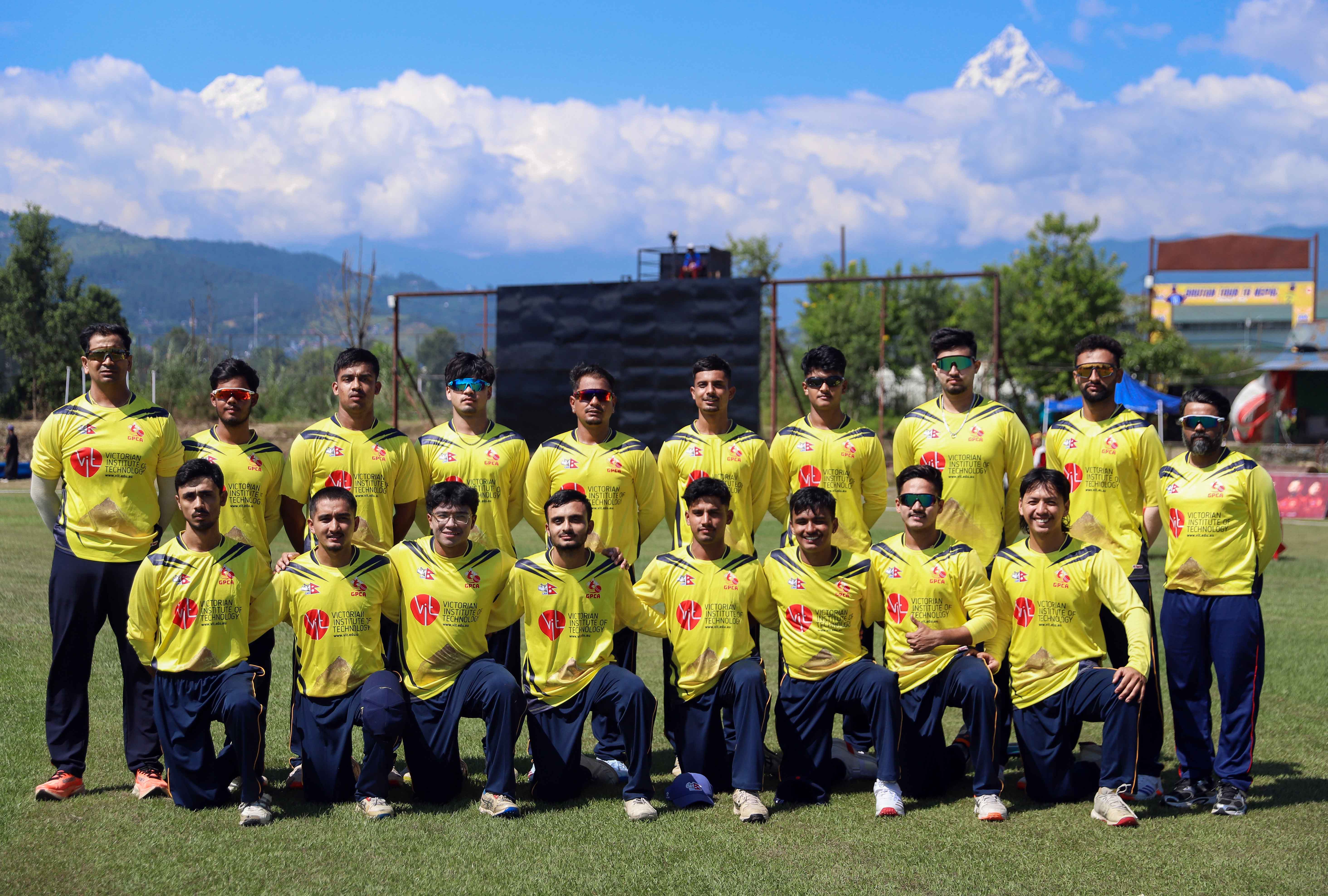 भुटानको राष्ट्रिय क्रिकेट टोली पोखरामा (तस्बिरहरू)