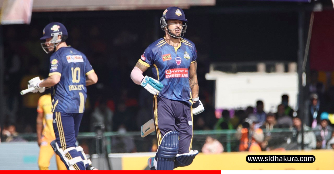 हिजलेट र डु प्लेसिसले अर्धशत बनाउँदा विराटनगरले सुदूरपश्चिमलाई ६ विकेटले हरायो