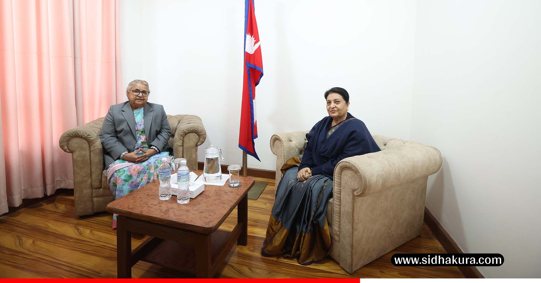 प्रधानमन्त्री कार्की र पूर्वराष्ट्रपति भण्डारी भण्डारीबीच भेट