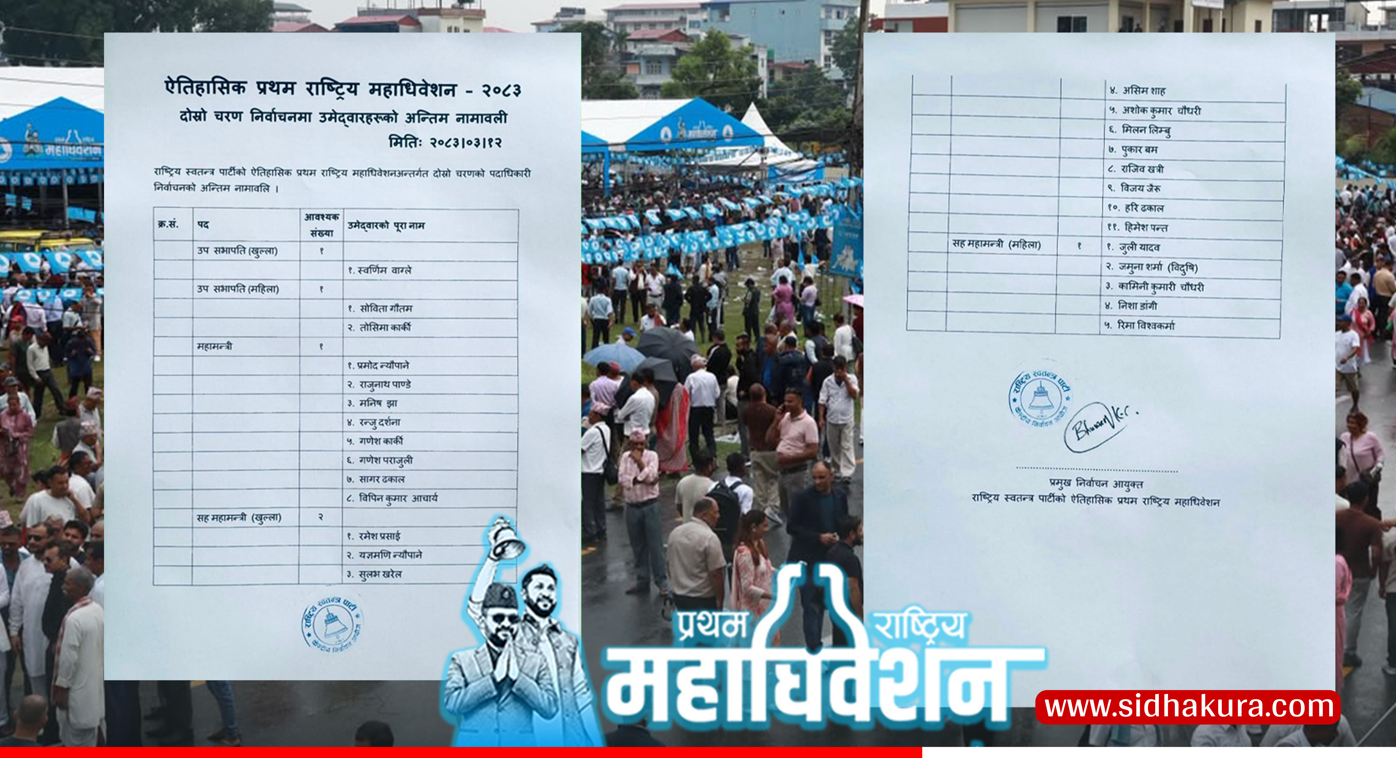 महामन्त्रीमा ८ र सहमहामन्त्रीमा १६ उम्मेदवार  (नामावलीसहित)