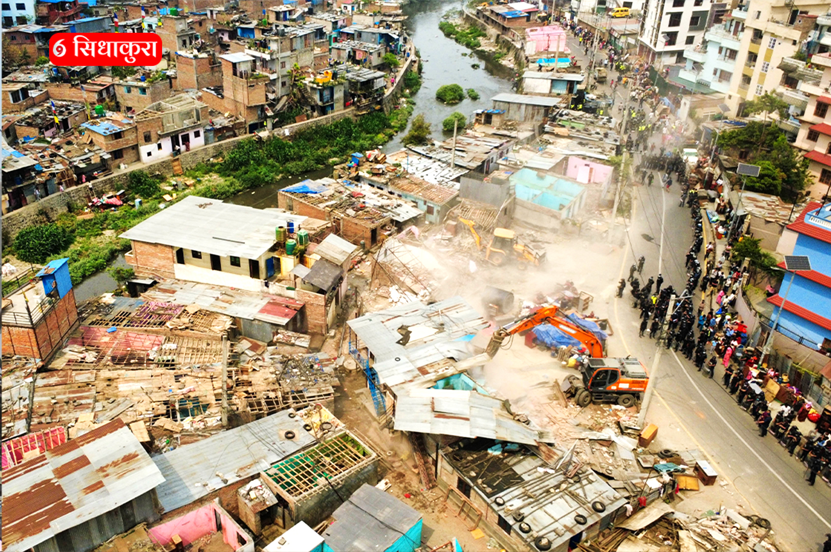 गैरीगाउँको सुकुमबासी बस्ती खाली गरियो